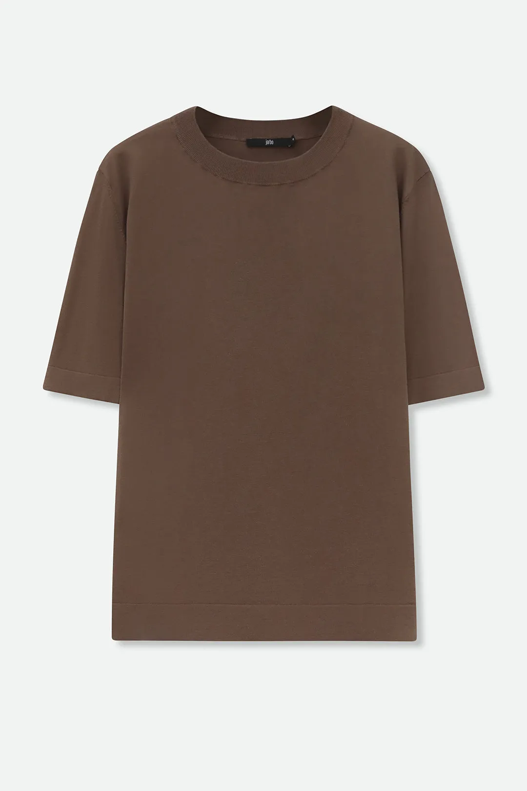 NICO TENNIS ELBOW SLEEVE CREW IN FINE GAUGE ITALIAN SILK COTTON