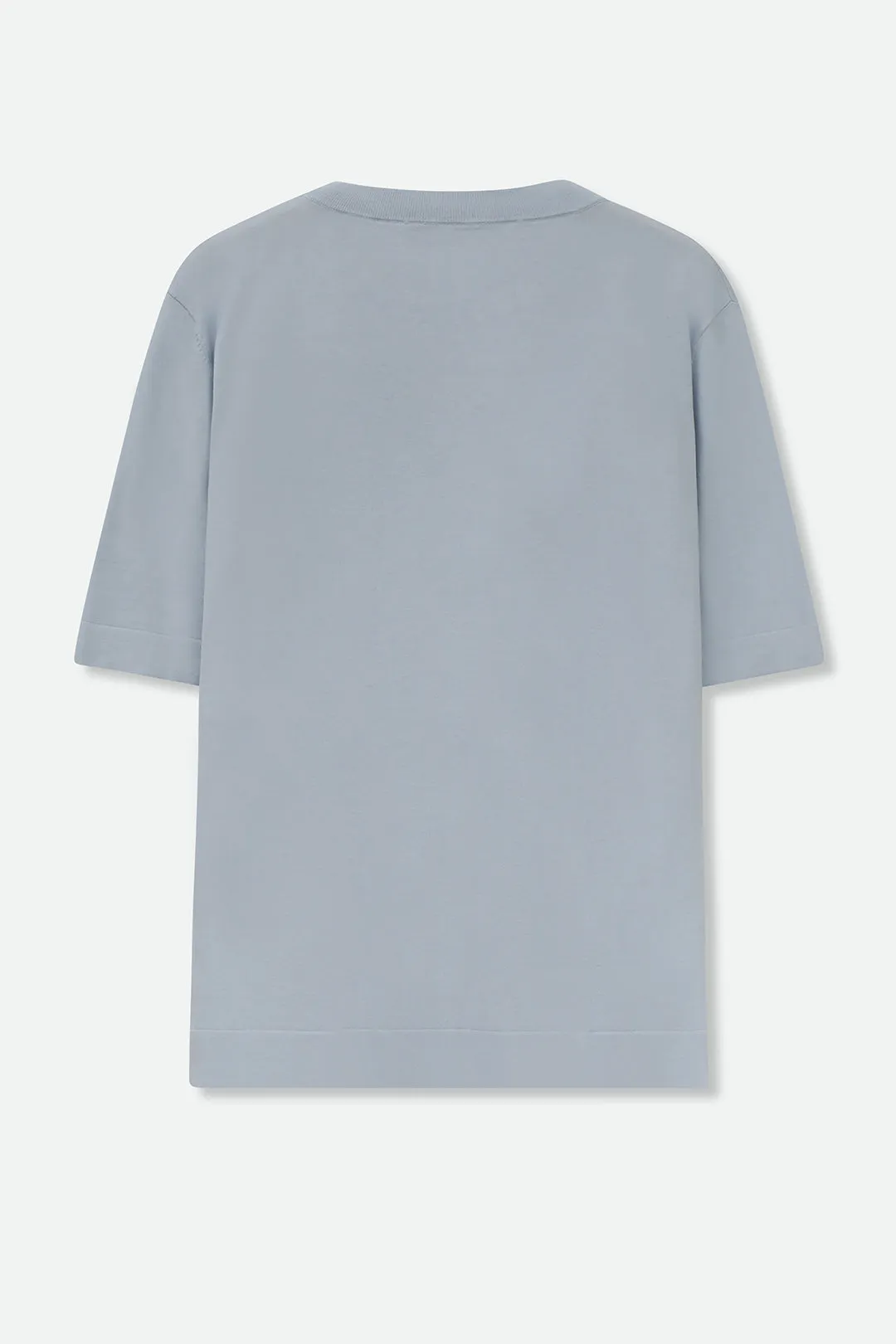 NICO TENNIS ELBOW SLEEVE CREW IN FINE GAUGE ITALIAN SILK COTTON