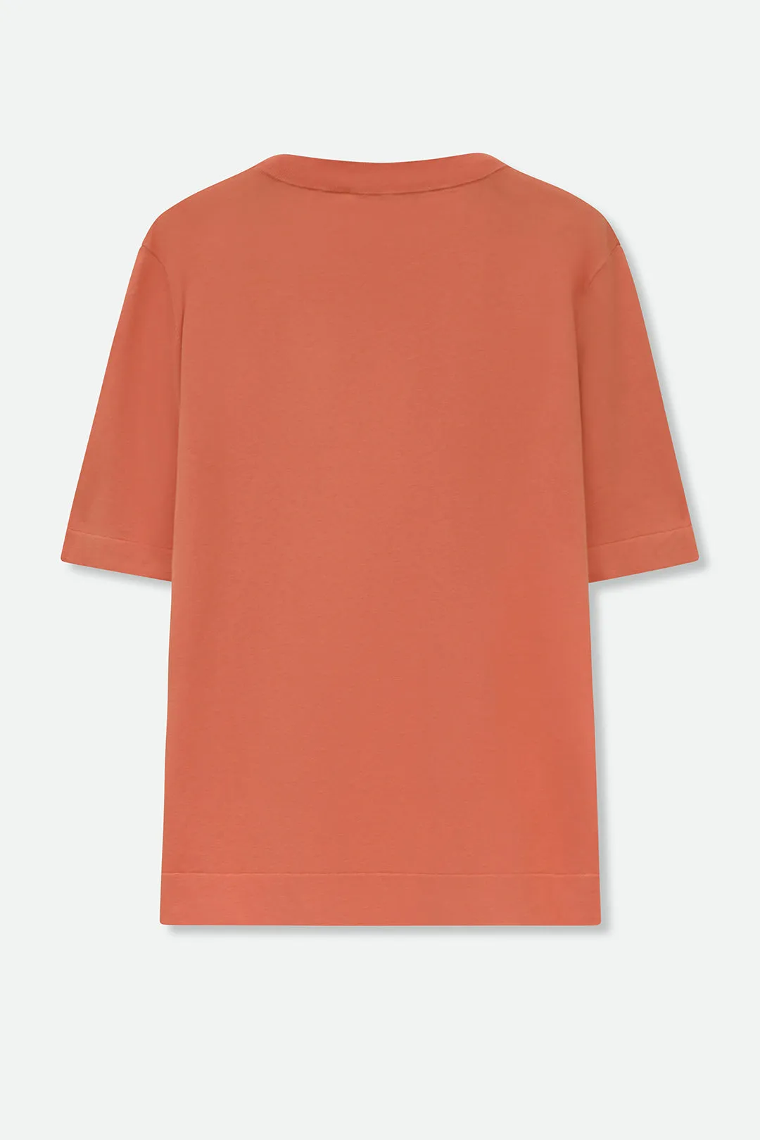 NICO TENNIS ELBOW SLEEVE CREW IN FINE GAUGE ITALIAN SILK COTTON
