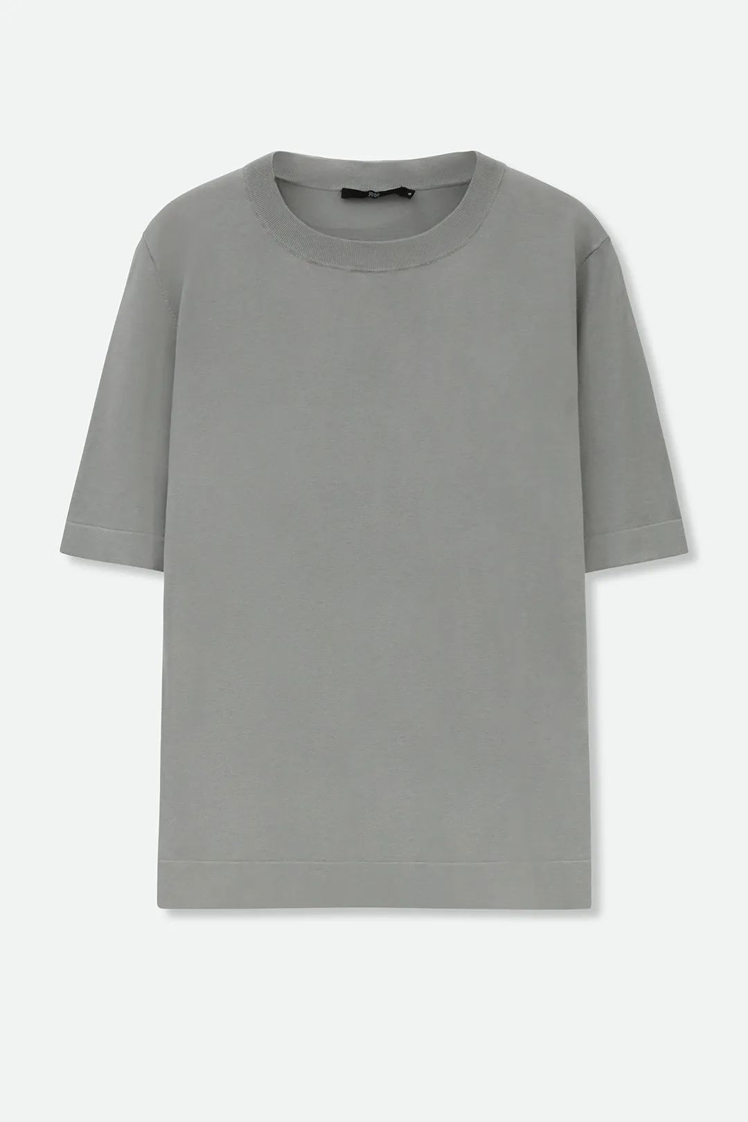 NICO TENNIS ELBOW SLEEVE CREW IN FINE GAUGE ITALIAN SILK COTTON