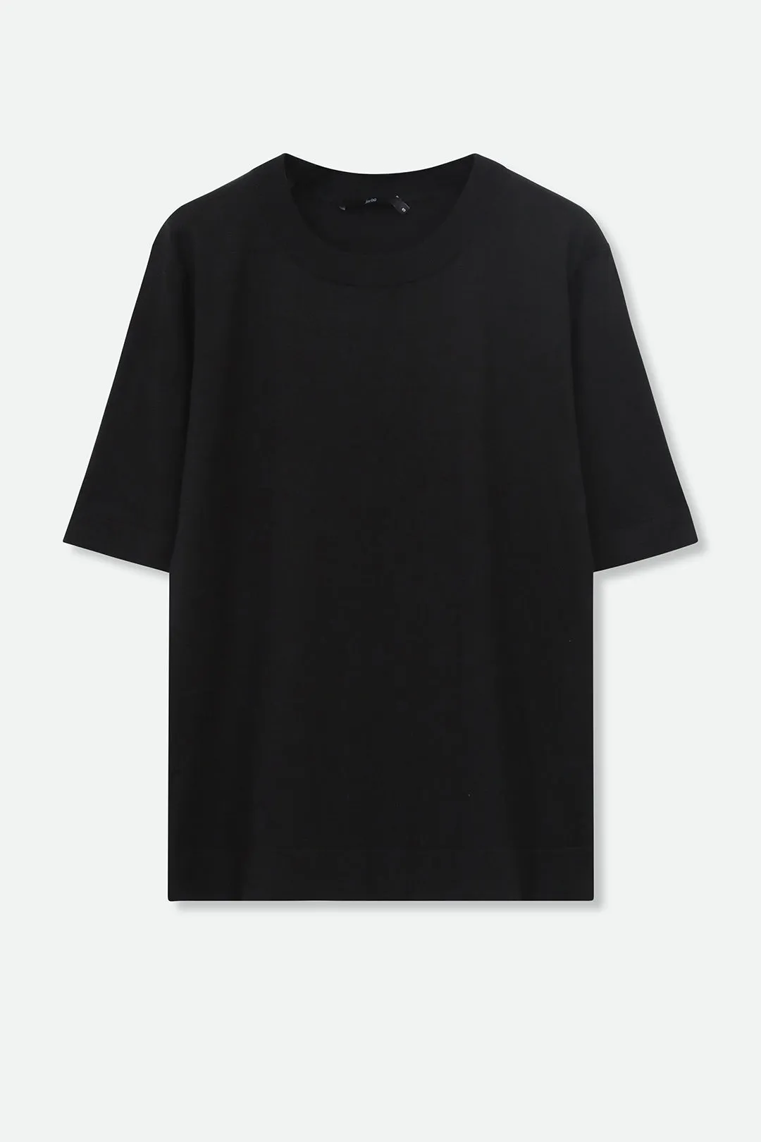 NICO TENNIS ELBOW SLEEVE CREW IN FINE GAUGE ITALIAN SILK COTTON