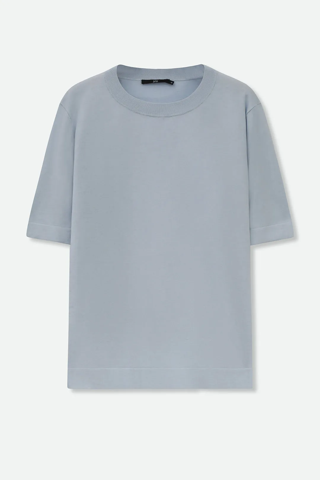 NICO TENNIS ELBOW SLEEVE CREW IN FINE GAUGE ITALIAN SILK COTTON