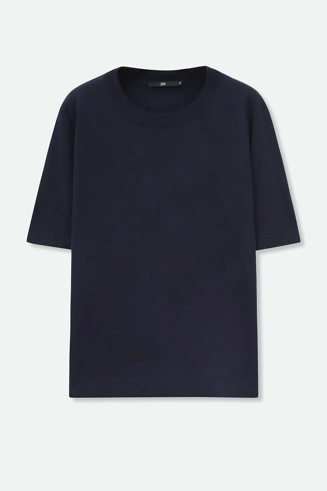 NICO TENNIS ELBOW SLEEVE CREW IN FINE GAUGE ITALIAN SILK COTTON