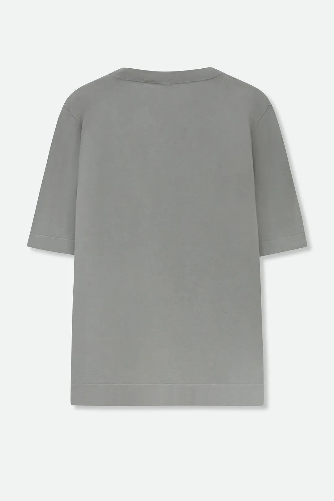 NICO TENNIS ELBOW SLEEVE CREW IN FINE GAUGE ITALIAN SILK COTTON