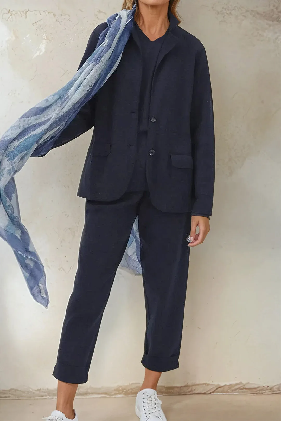 PAIGE PANT IN DOUBLE KNIT HEATHERED PIMA COTTON
