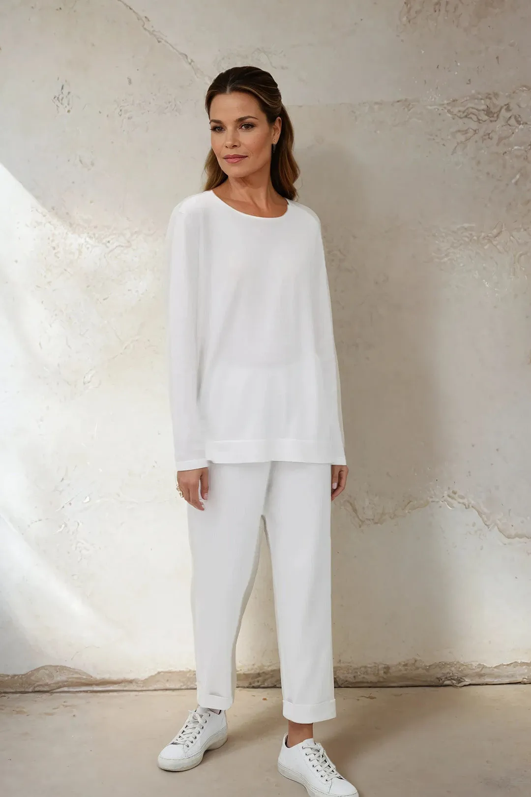PAIGE PANT IN DOUBLE KNIT HEATHERED PIMA COTTON