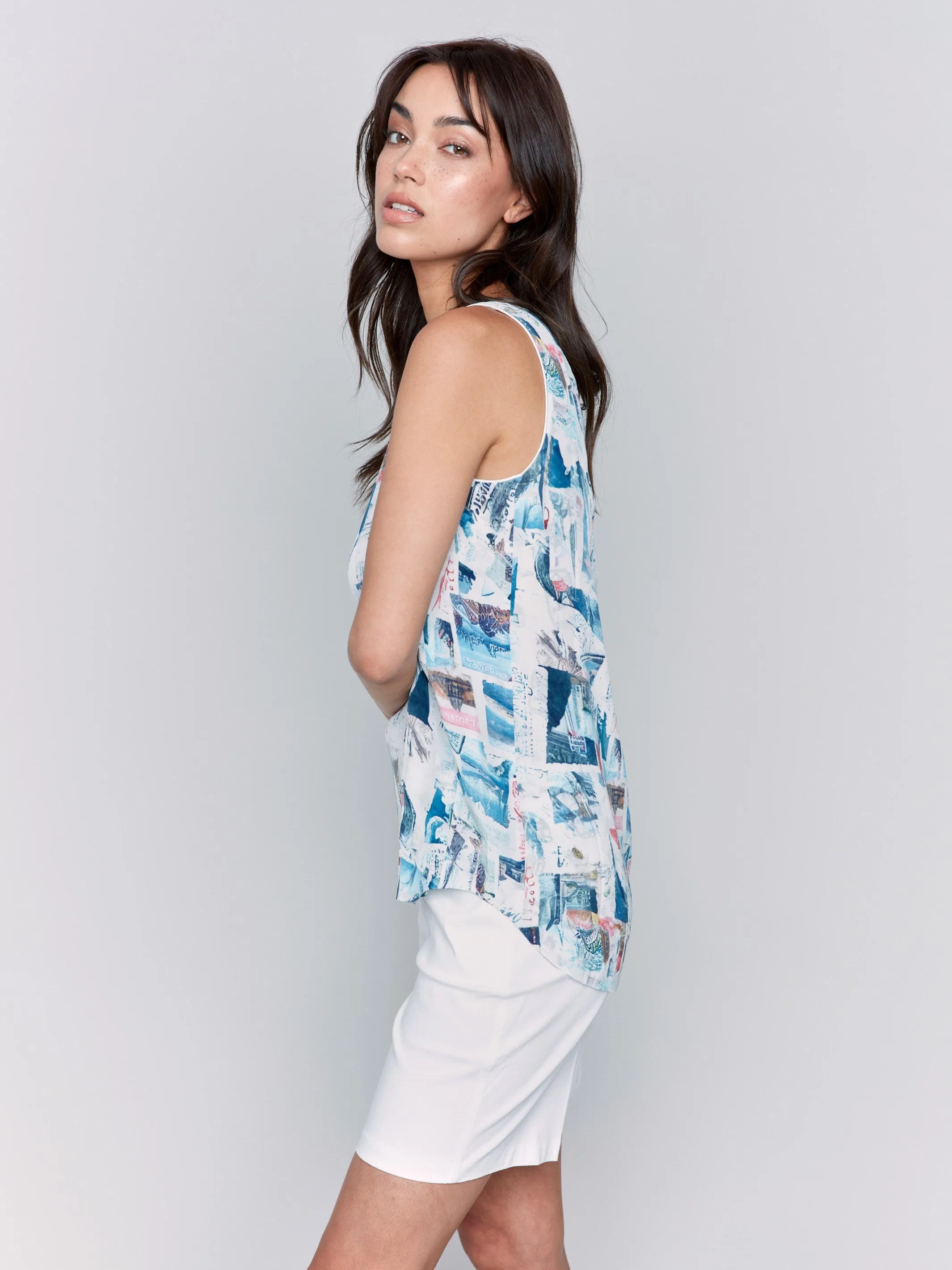 Printed Reversible Cami - Postcard