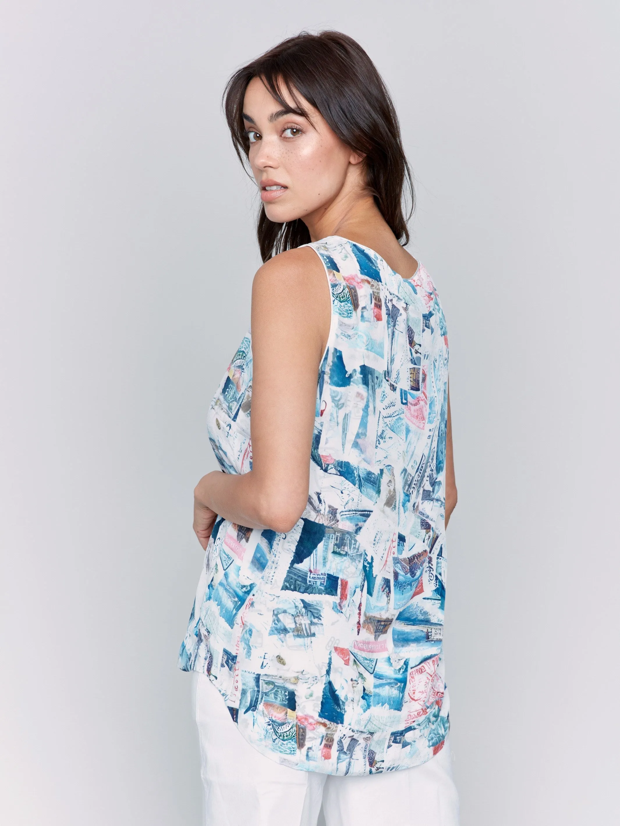 Printed Reversible Cami - Postcard