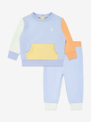 Ralph Lauren Baby Boys Colourblock Tracksuit in Blue
