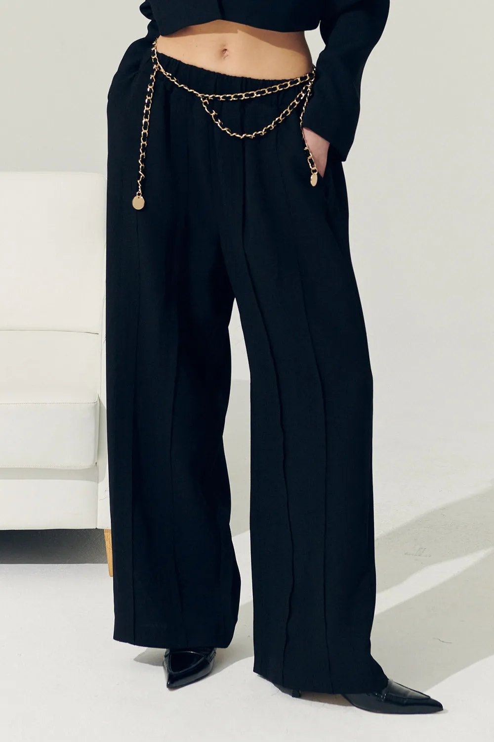 Re:born Daisy Frayed Trim Wide Pants