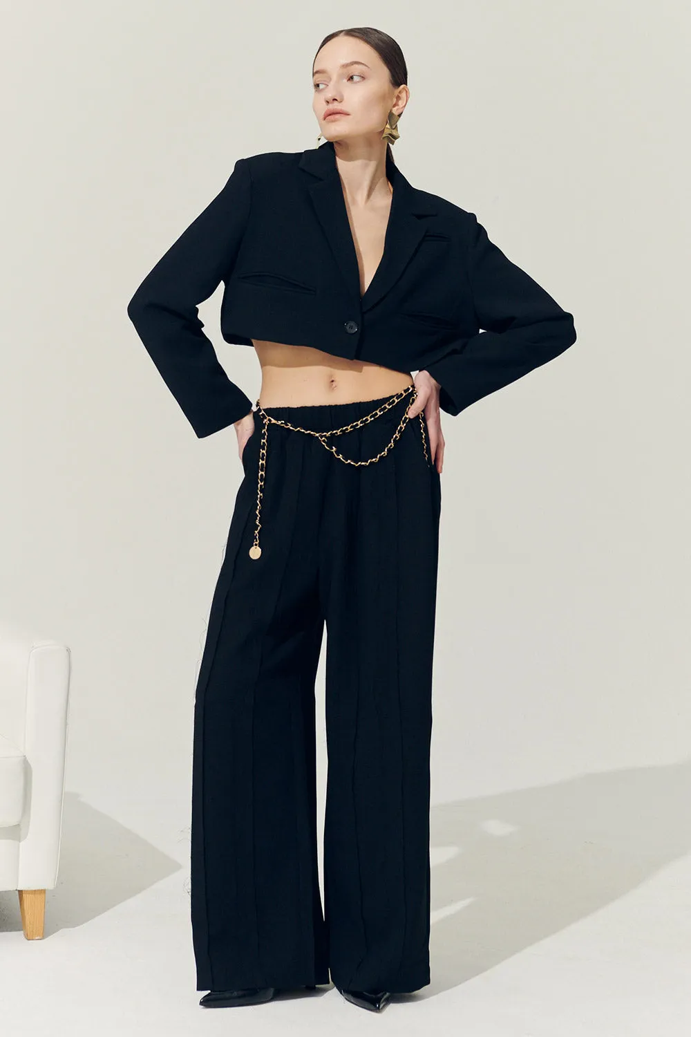 Re:born Daisy Frayed Trim Wide Pants