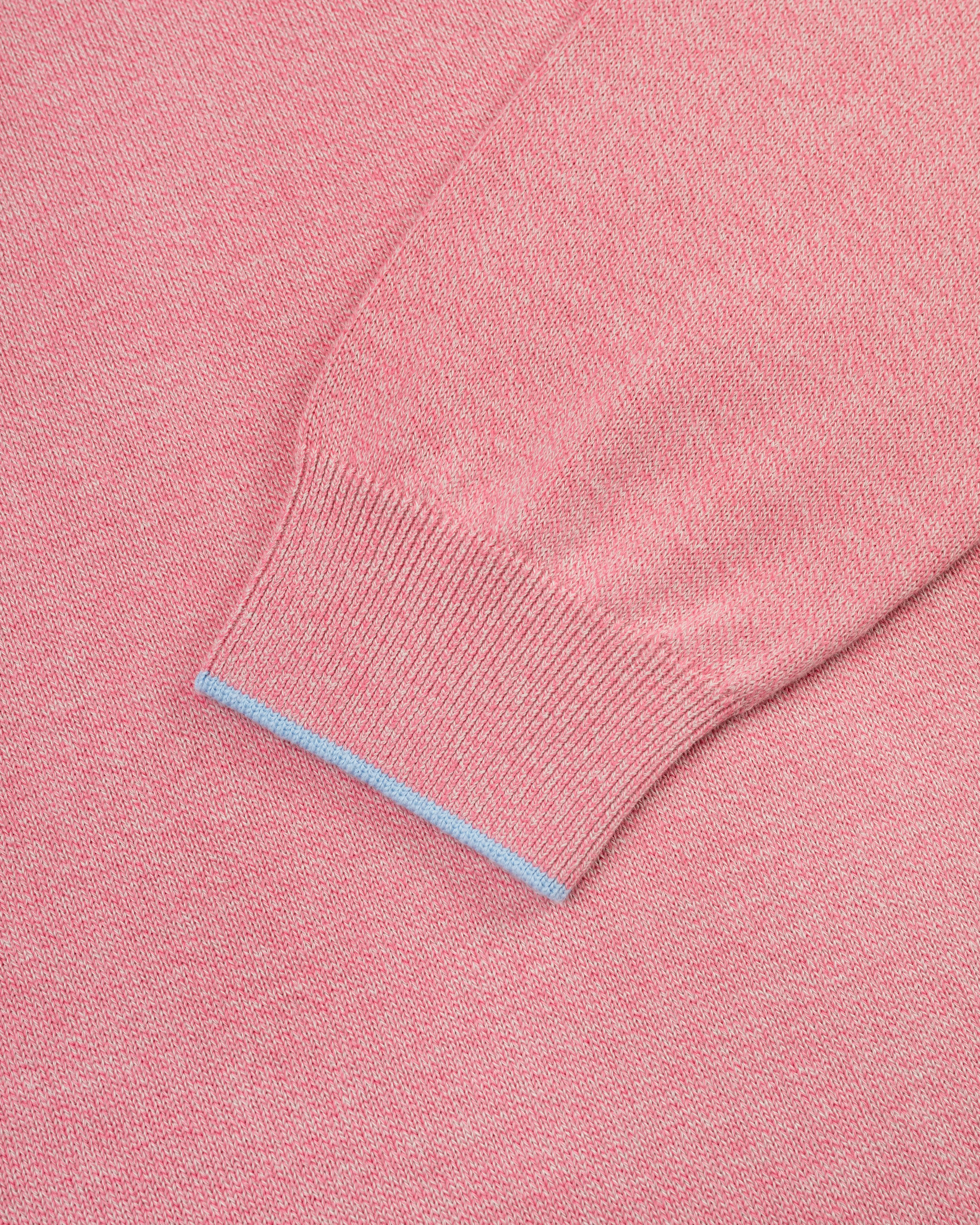 RED MARL COTTON CREWNECK TIPPED SWEATER