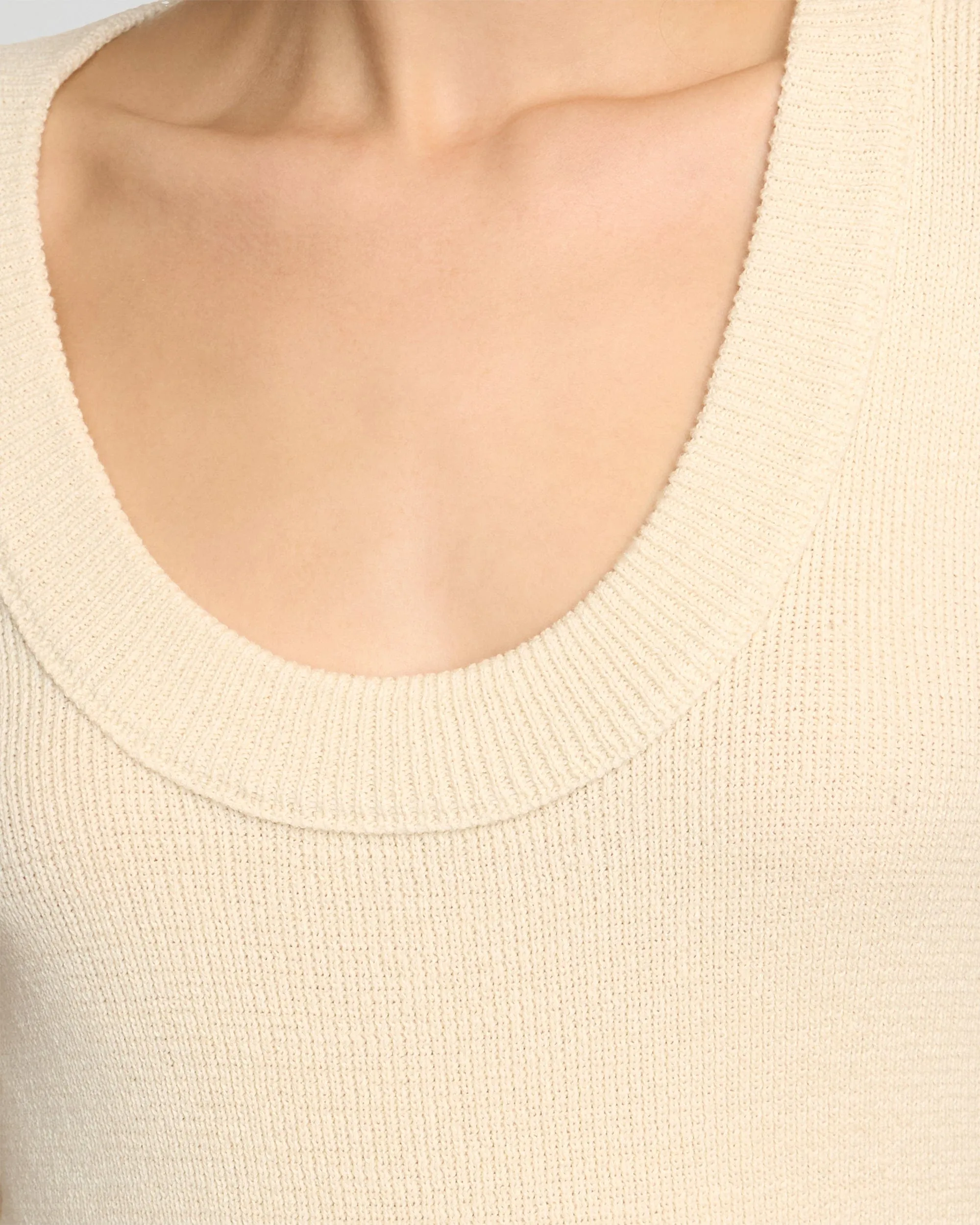 Reina Sculpted Scoop-Neck Knit Top