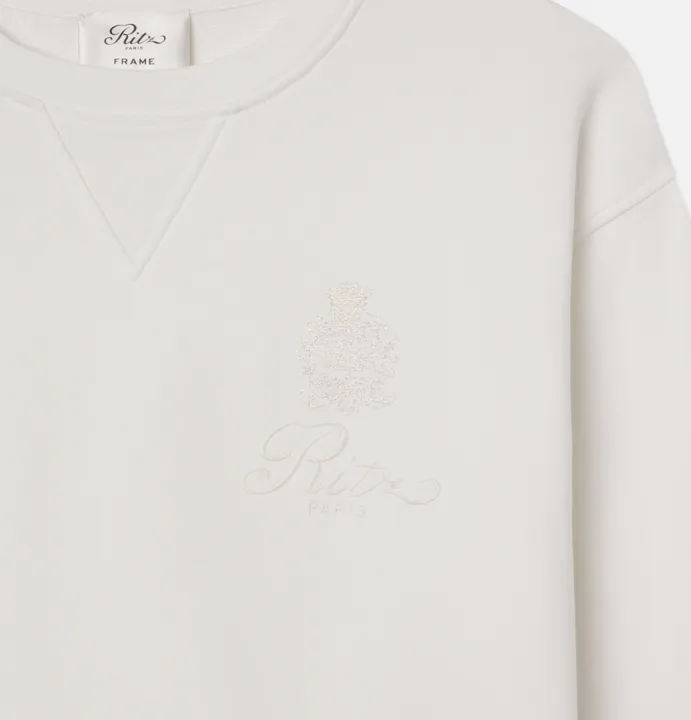 Ritz Unisex Tonal Logo Crewneck -- Cream