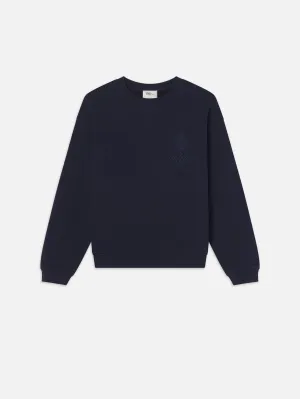 Ritz Unisex Tonal Logo Crewneck -- Dark Navy