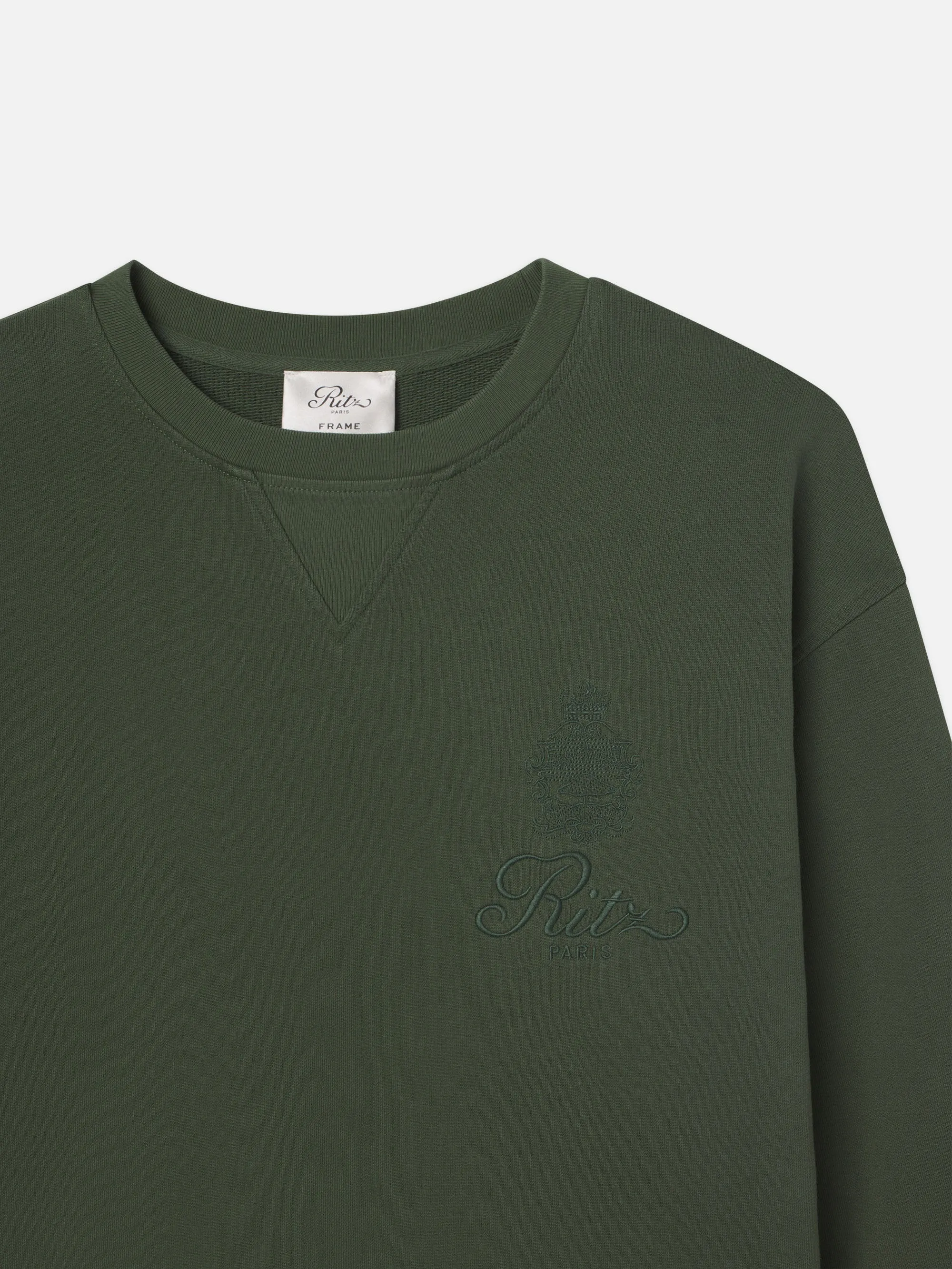 Ritz Unisex Tonal Logo Crewneck -- Hunter Green