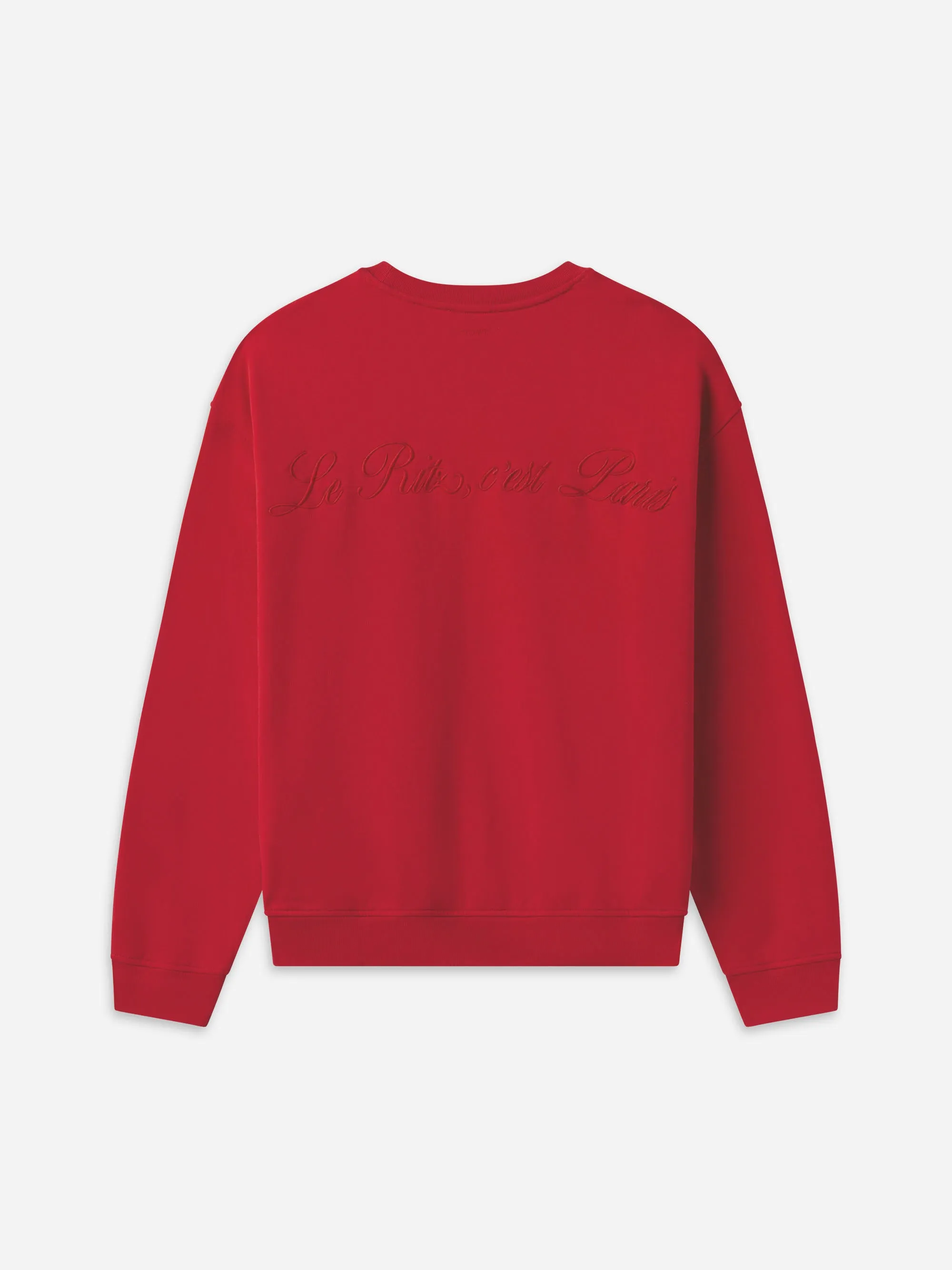 Ritz Unisex Tonal Logo Crewneck -- Red