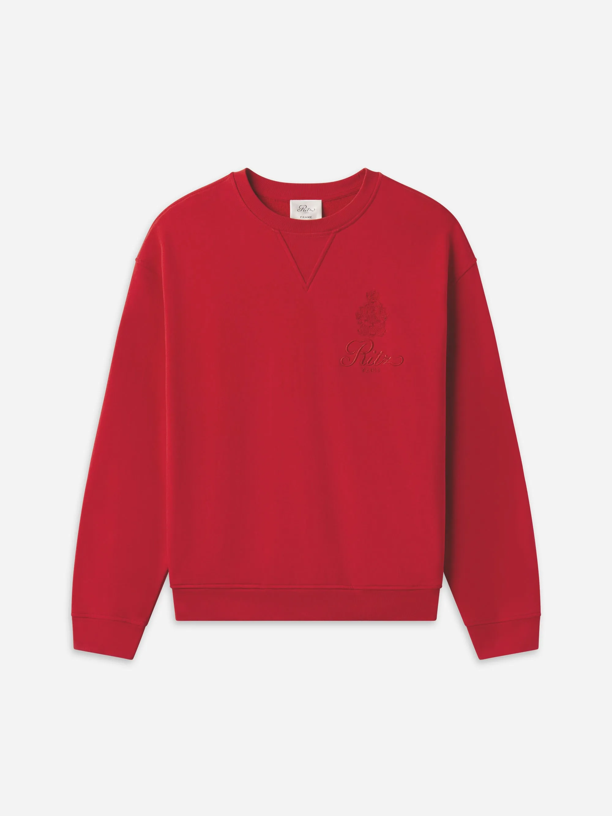 Ritz Unisex Tonal Logo Crewneck -- Red