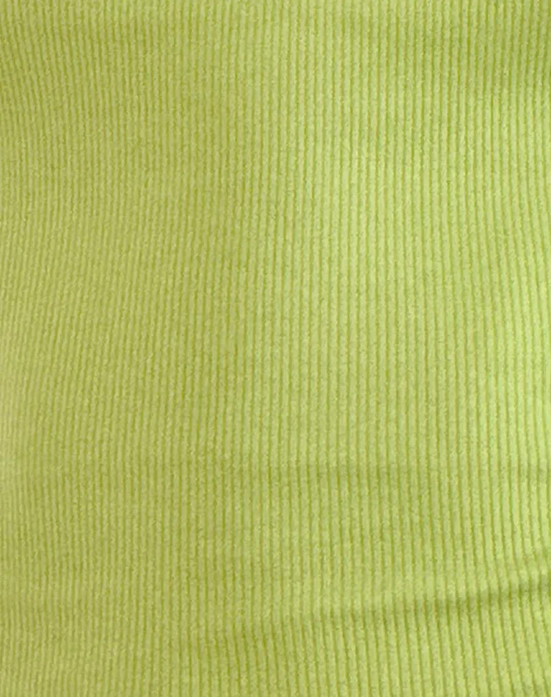 Roxe Ribbed Vest Top in Leaf Green