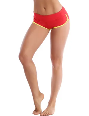Sexy Booty Gym Shorts scarlet_fluorescentyellow_Gym