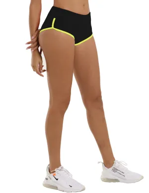Sexy Booty yogastudio Shorts black_fluorescentyellow_yogastudio