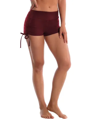 Side Drawstring Hot Shorts cherryred_Pilates