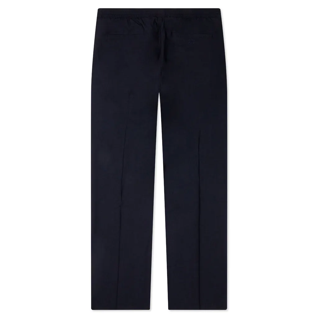 Slim Fit Formal Wool and Mohair Pants - Night Blue