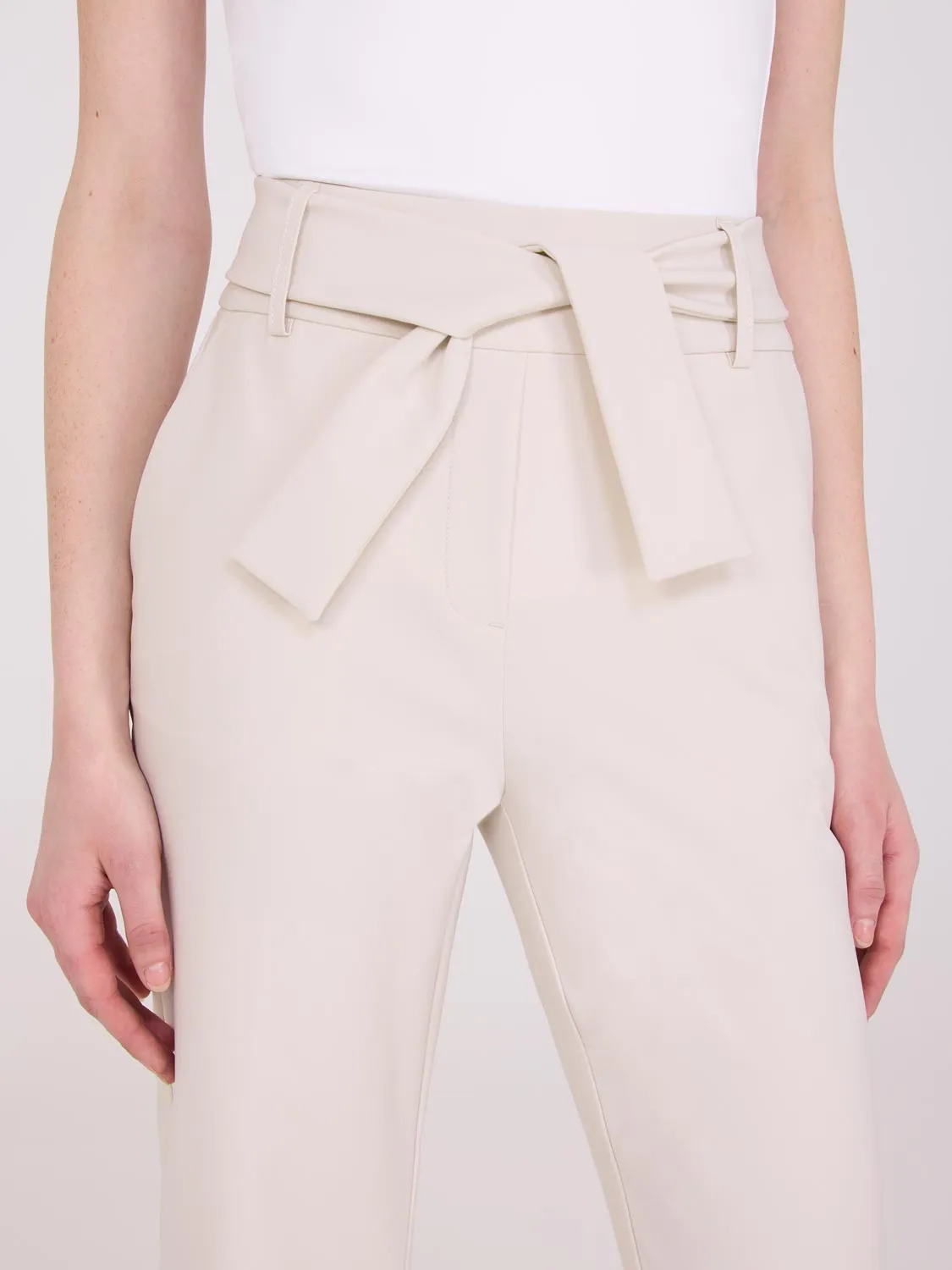 Slim Leg Pants With Sash