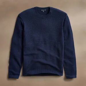 Soft Featherweight Cashmere Crew - Navy