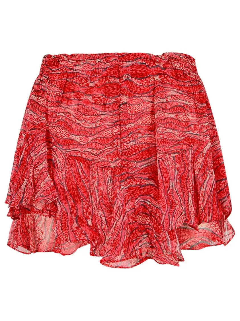 'Sornel' Red Viscose Shorts