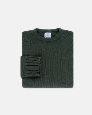 SPRUCE GREEN CHUNKY COTTON SWEATER
