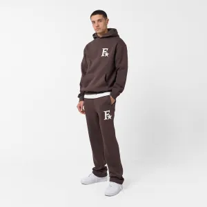 Star Icon Open Hem Tracksuit | Dark Brown