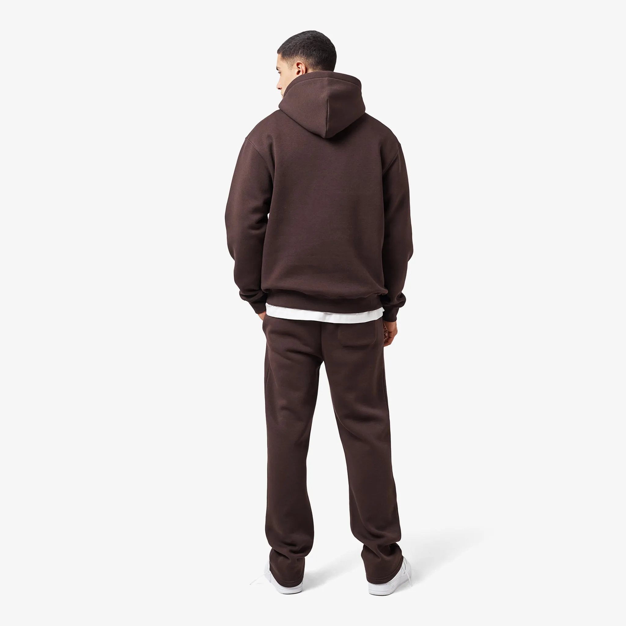 Star Icon Open Hem Tracksuit | Dark Brown