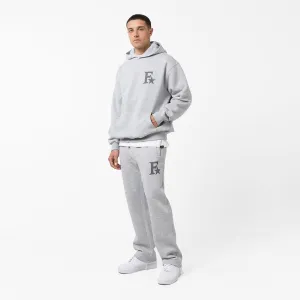 Star Icon Open Hem Tracksuit | Grey Marl