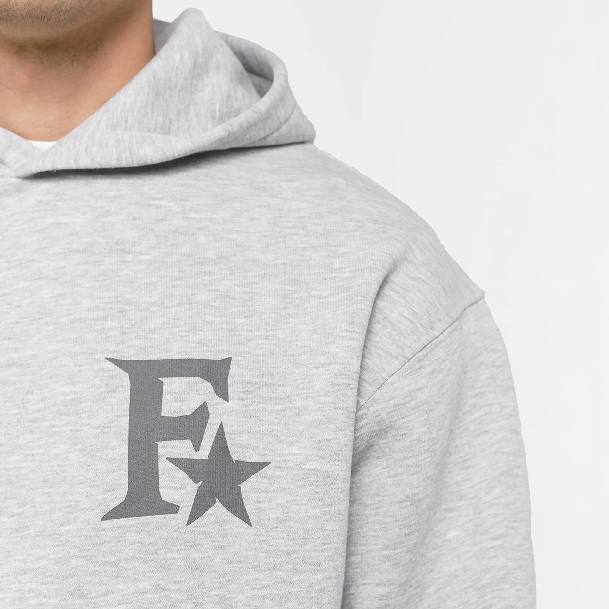 Star Icon Open Hem Tracksuit | Grey Marl