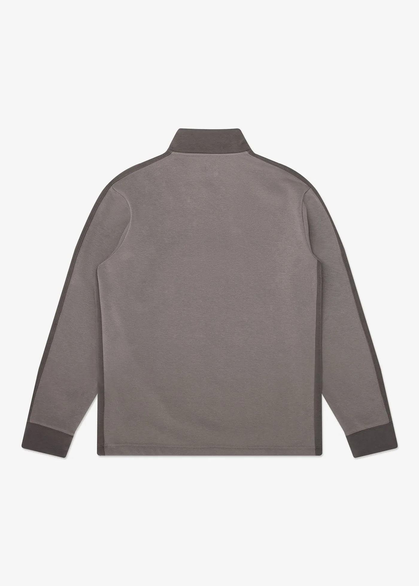 Stretch Fleece Quarter Zip | Light Grey with Monument