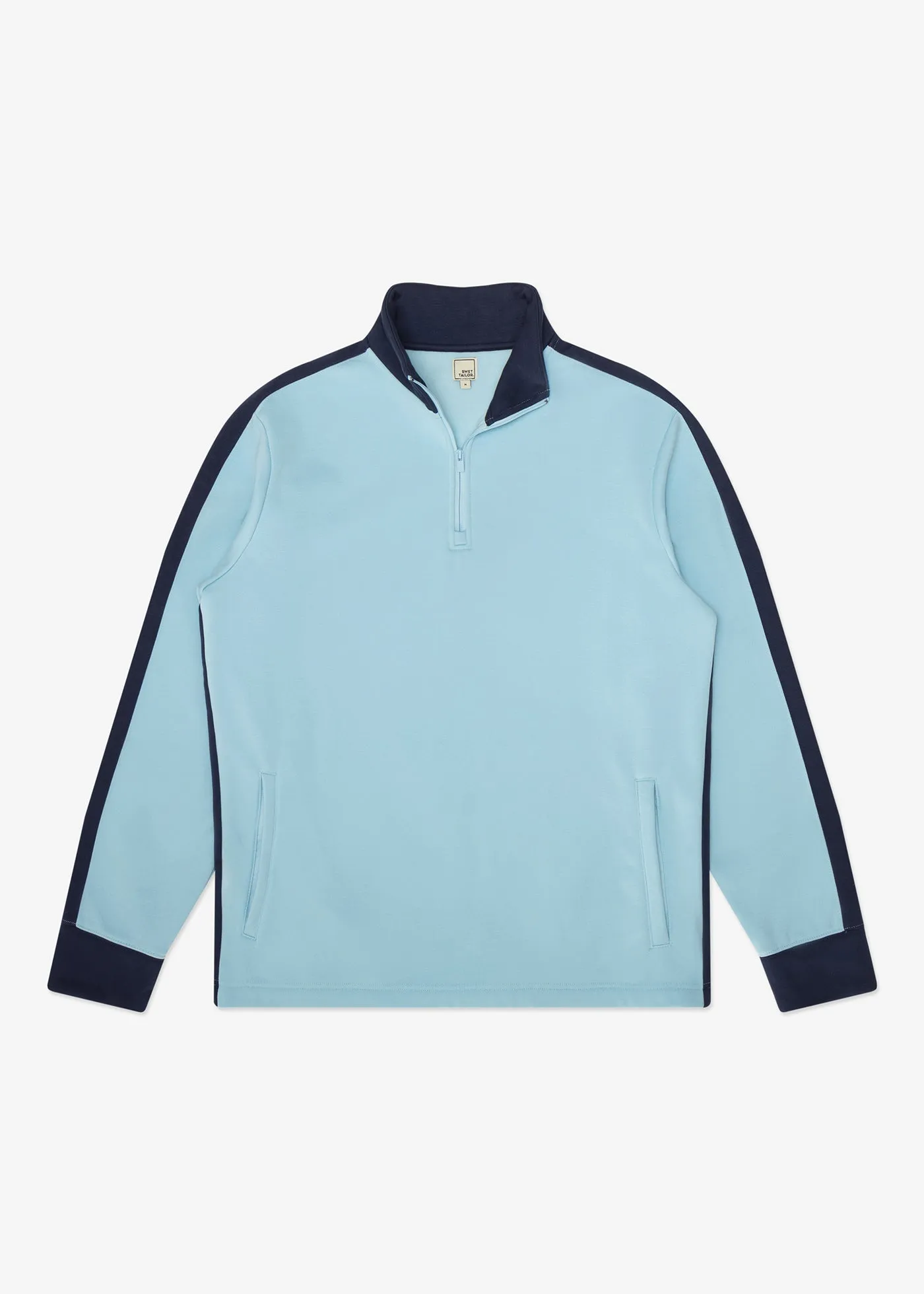 Stretch Fleece Quarter Zip | Sky Blue with Admiral