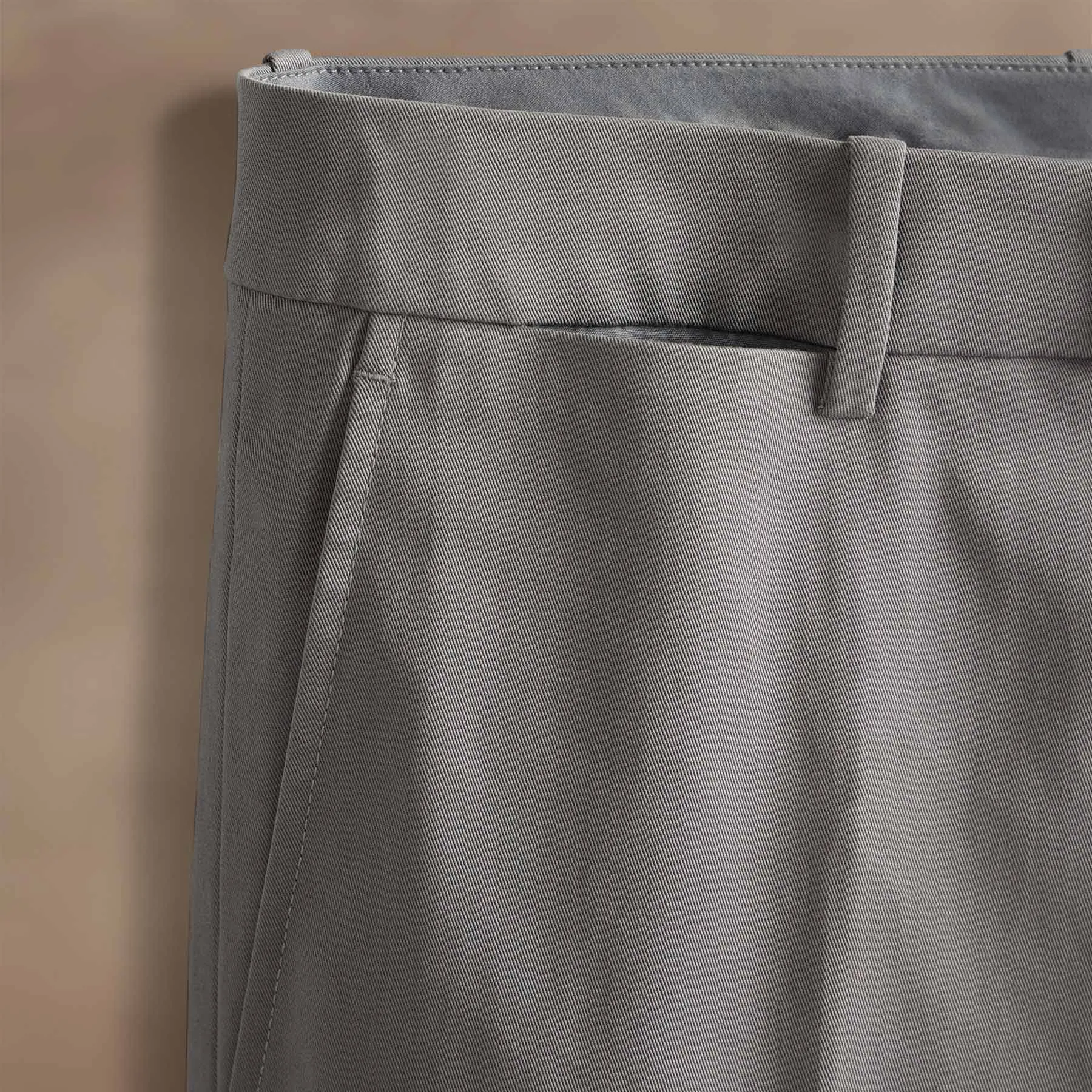 Stretch Micro Twill Trouser - Mid Grey