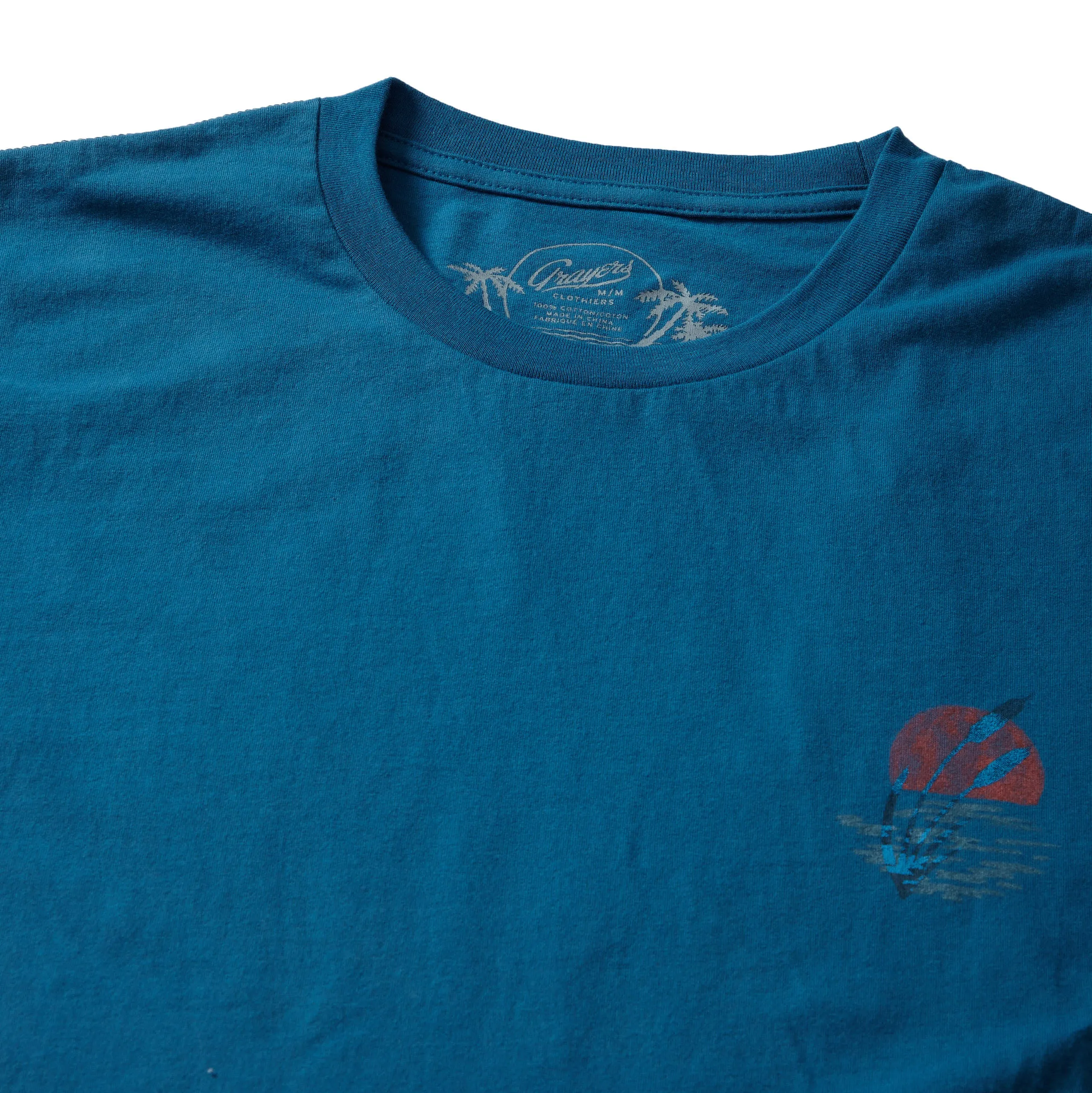 Sunset Print Tee - Saxony Blue