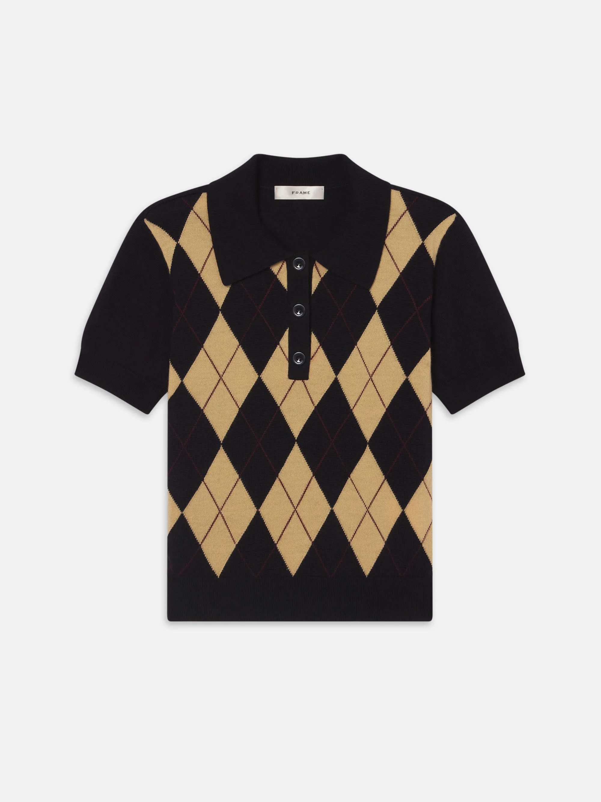 The Argyle Short Sleeve Polo -- Navy Multi