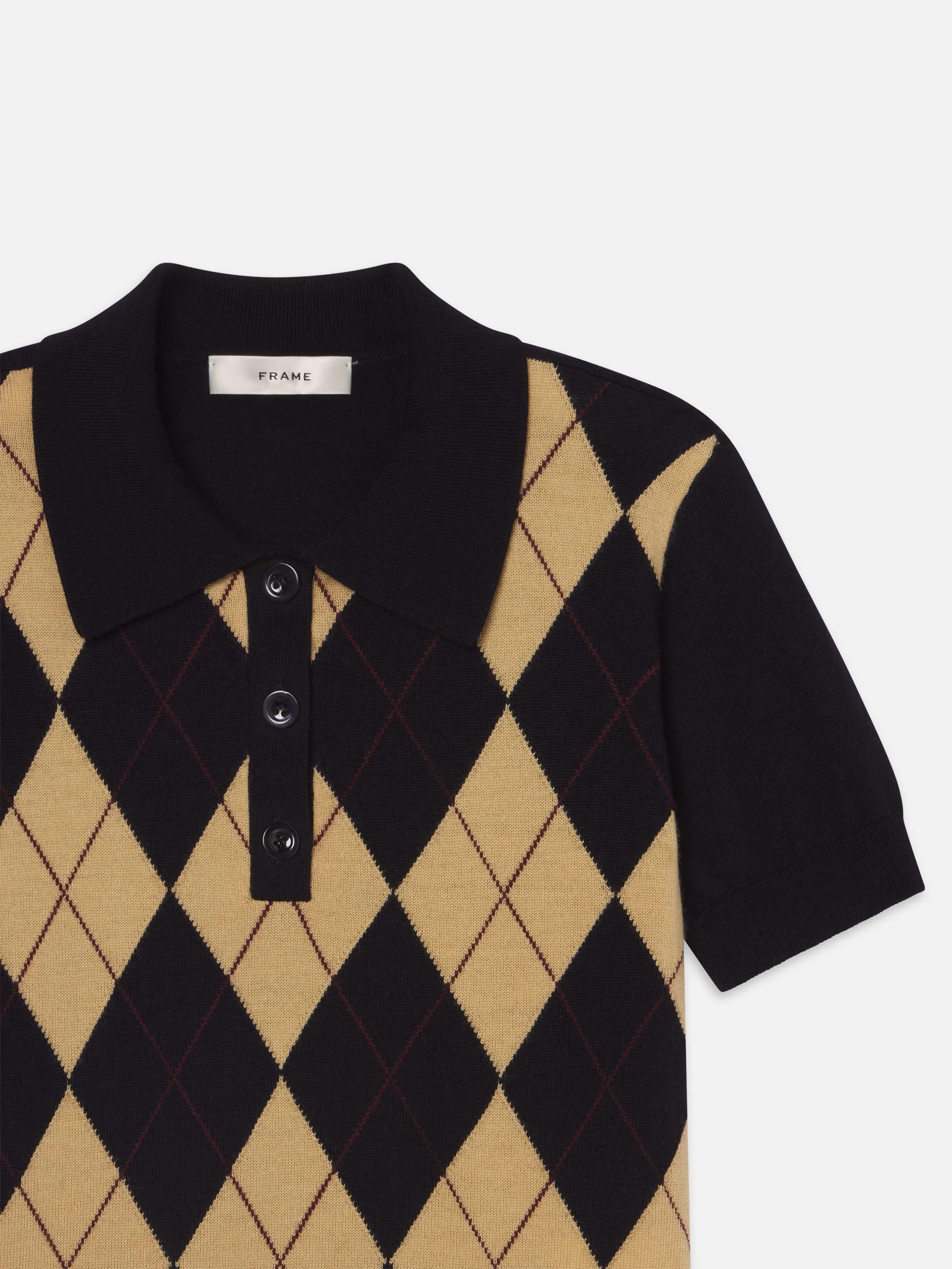The Argyle Short Sleeve Polo -- Navy Multi