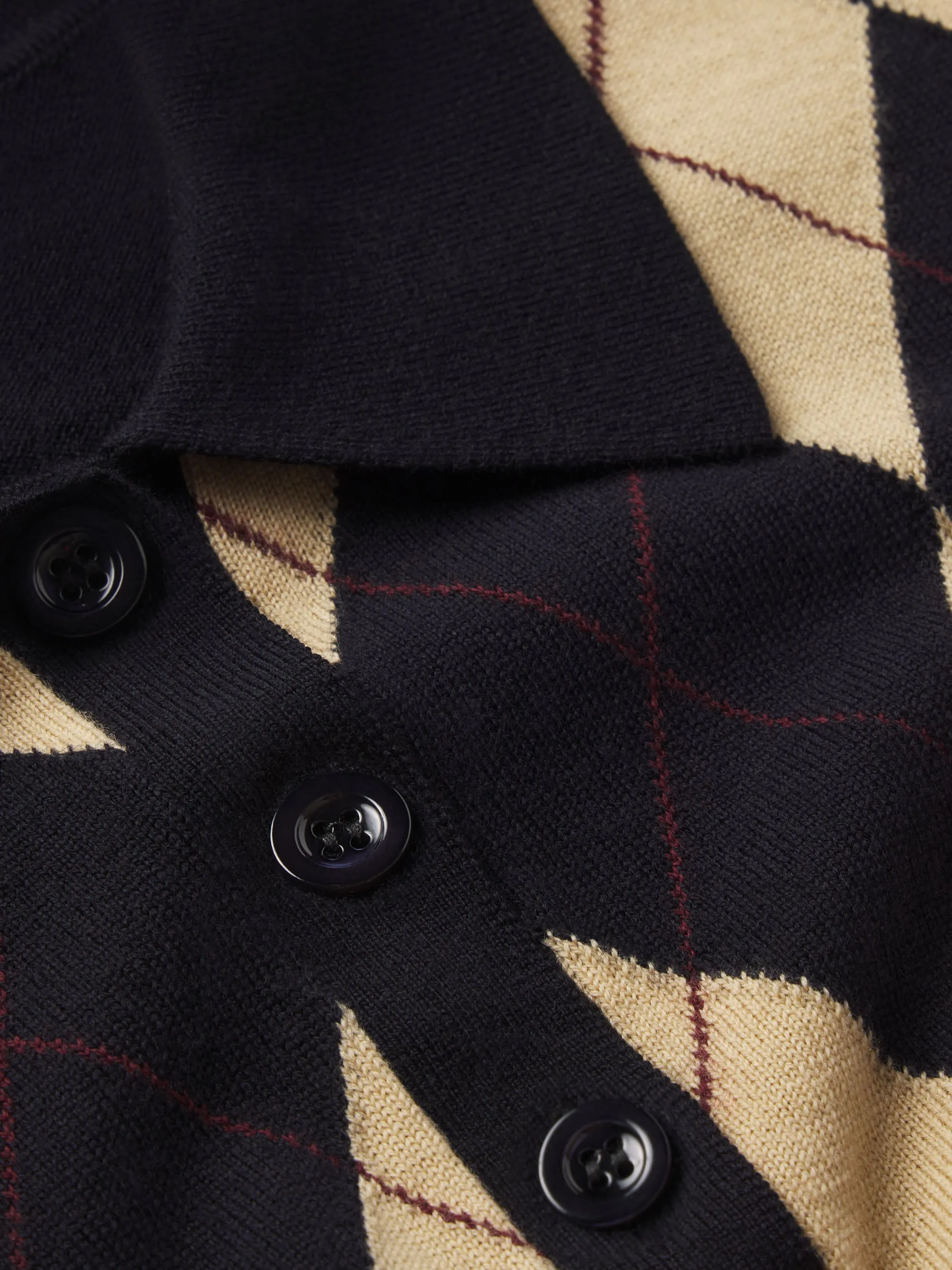 The Argyle Short Sleeve Polo -- Navy Multi