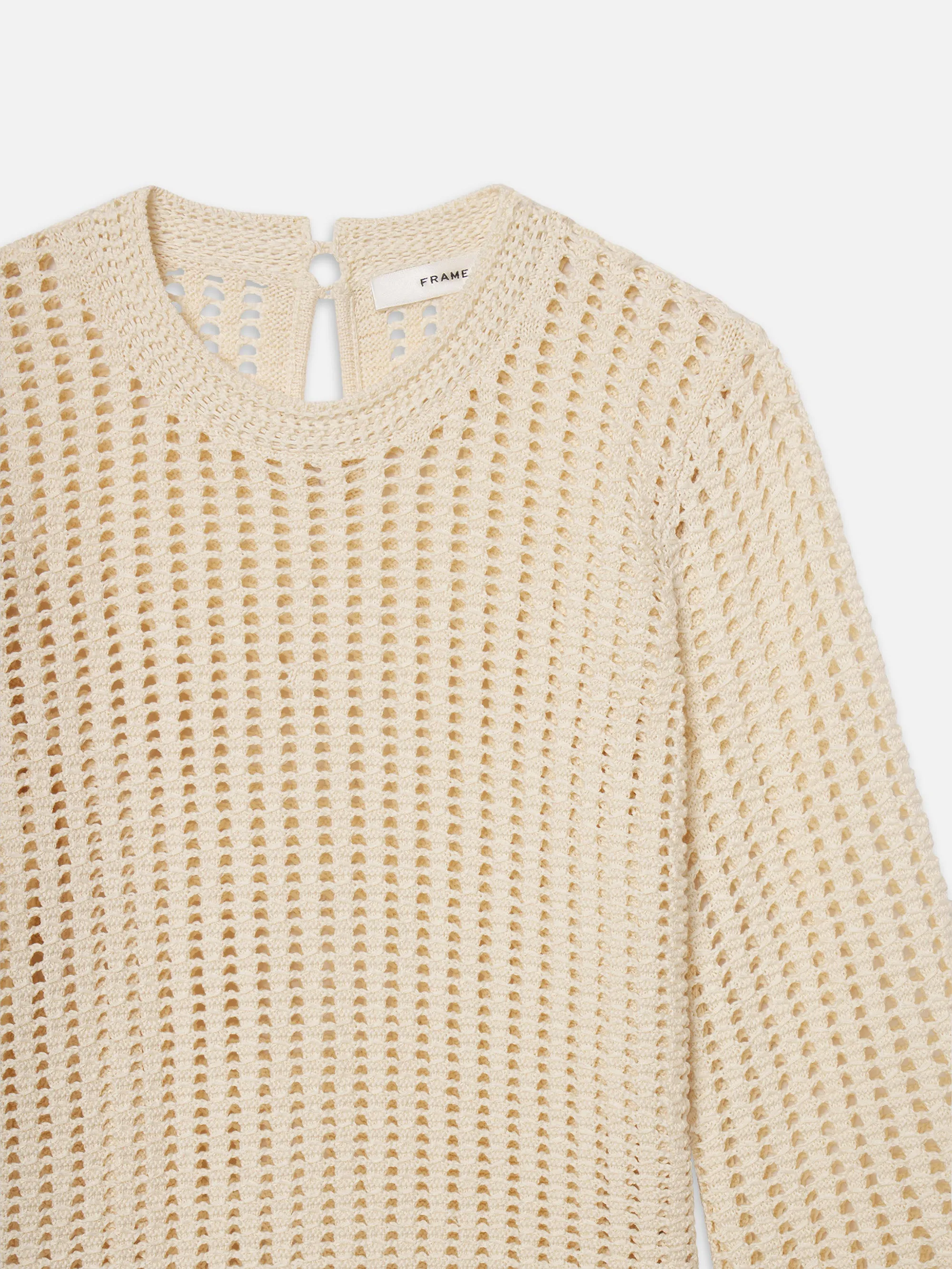 The Crochet Bell Sweater -- Alabaster