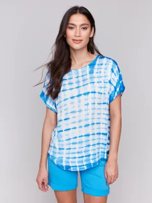 Tie Dye Dolman Top - Azure