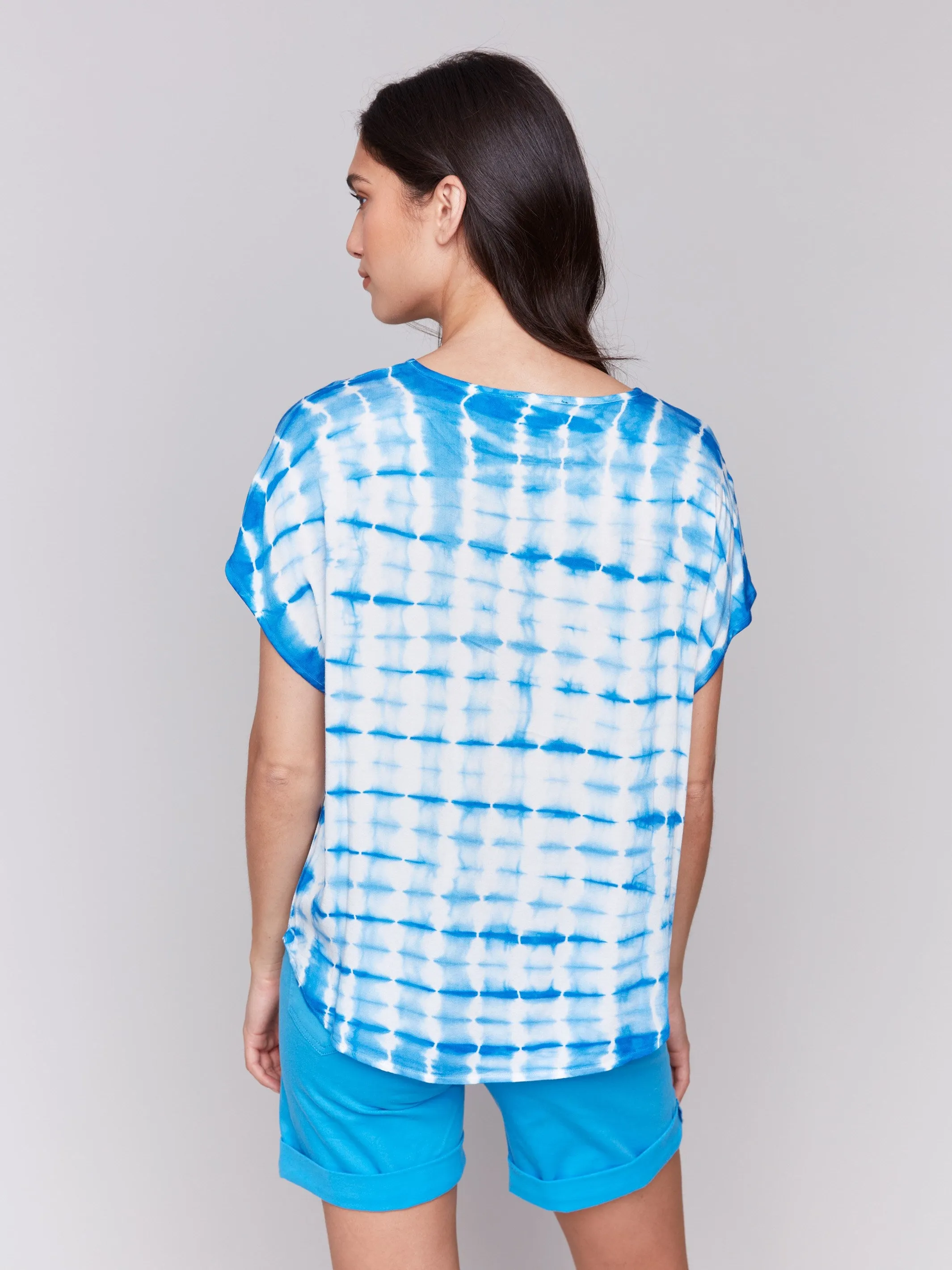 Tie Dye Dolman Top - Azure