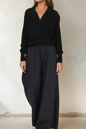 TORY ITALIAN COTTON SURPLICE WRAP TOP