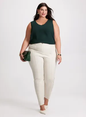 V-Neck Blouse & Slim Leg Pants