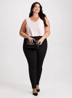 V-Neck Blouse & Slim-Leg Pants