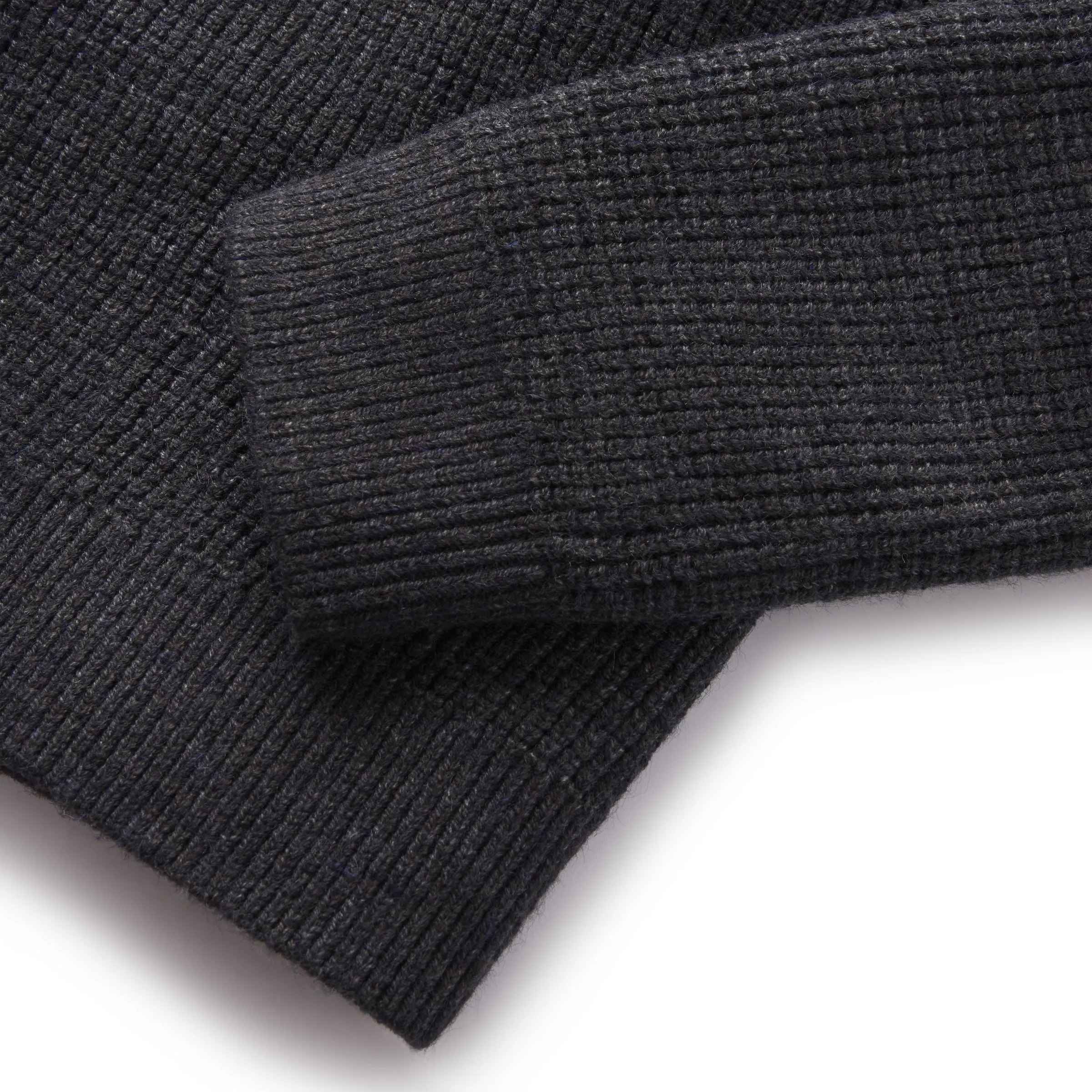 Waffle Stitch Crew Sweater - Charcoal