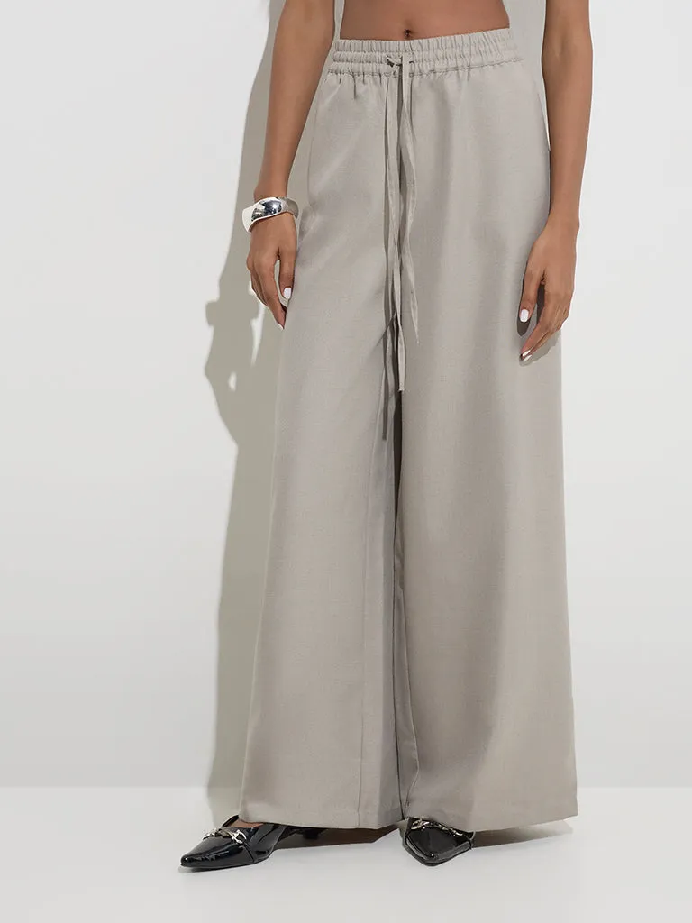 Wardrobe Grey High-Rise Pants